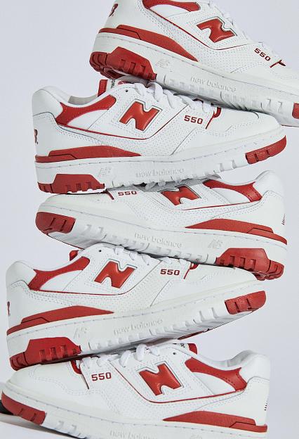 New Balance BBW550BR White/Brick Red